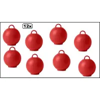 Wefiesta 12 stuks Ballon gewicht Kettlebell rood - 75 gram - Tafeldecoratie thema feest ballon party festival