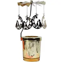 Clayre & Eef Waxinelichthouder Goudkleurig Glas