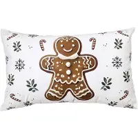 Clayre & Eef Sierkussen Beige Polyester Gingerbread man