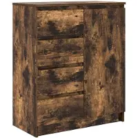 vidaXL Dressoir met lades 71x35x84 cm spaanplaat gerookt eiken