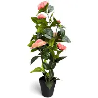Oosterik Home Roos roze in pot H 60 cm kunstplant