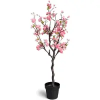 Oosterik Home Bloesem roze in pot H 125 cm kunstplant