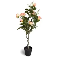 Oosterik Home Roos roze in pot H 96 cm kunstplant
