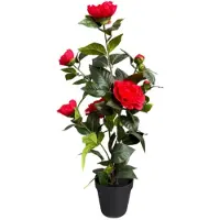 Oosterik Home Roos rood in pot H 60 cm kunstplant
