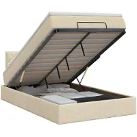 vidaXL Ottoman bed met matras Crèmekleurig 120 x 190 cm Stof