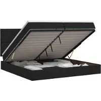 vidaXL Ottoman bed met matras, zwart, 200 x 200 cm, gestoffeerd