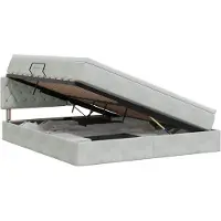 vidaXL Opbergbed met hoofdeinde Lichtgrijs 140 x 200 cm Fluweel