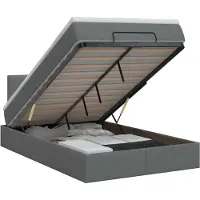 vidaXL Ottoman bed met matras Donkergrijs 120 x 200 cm Stof