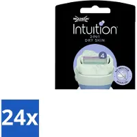 Wilkinson Sword 24 x - Navulmesjes - Intuition Mesjes Dry Skin - Verzachtend - 3 mesjes - Scheermesjes - Droge Huid - Scheermes - Scheerapparaat - Wilkinson Intuition