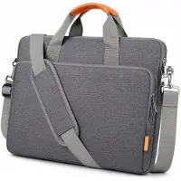 VHV - Laptoptas 15,6 Inch - Waterafstotende Laptop Aktetas met Schouderband en 3 Compartimenten - Voor Werk en Reizen - Grijs