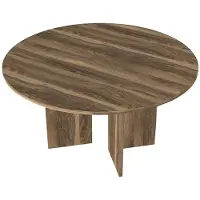 Vente-unique Ronde eettafel voor 6 personen - Natuurlijk donker TOPANIA