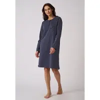 Damart - Slipdress mesh jersey, lengte 95 cm - Dames - Blauw - 46-48 (L)