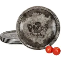 MamboCat 6-delige set Pizzaborden PERFETTO Zwart Ø31,5cm van Porselein - 04019#ZZ10