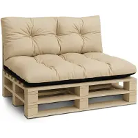Amazinggirl Palletkussens Outdoor Kussen Zitkussen 120x80 cm - Kussens voor pallets Euopallets palletbank en palletmeubels palletkussens 120 x 80 Beige