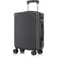 YONSLY Handbagage Koffer - 55cm - 40 L - Cijferslot- 360° Draaibare Wielen - Zwart