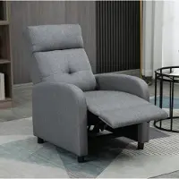 OKWISH Relaxfauteuil 67 X 87 X 98 Cm - Handmatig Verstelbaar Met Voetensteun Tot 155 Graden - Voor Woonkamer En Tv-Hoek - Polyester - Grijs