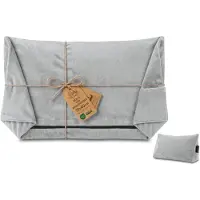 Amazinggirl Hoes voor wigkussen/rugkussen van fluweel, 70 cm breed – overtrek voor leeskussen voor bed, bank en sofa; groot bankkussen en wandkussen; leeskussen/steunkussen voor rugleuning Oeko-Tex Grijs