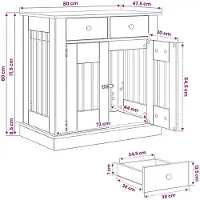 vidaXL Hond kennel meubel Oud hout 80 x 47,5 x 80 cm Bewerkt hout
