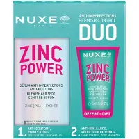 Nuxe Zinc Power Sérum Anti-Imperfections Anti-Boutons 30 ml + Fluide Matifiant Réducteur de Pores 15 ml Gratis