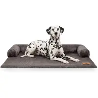 Knuffelwuff bankbeschermer Hudson van ribfluweel voor stijlvolle bescherming en een gezellig favoriet plekje op je bank M-L 80 x 95cm Bruin-grijs