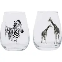 COSY&TRENDY Cosy & Trendy Glas Met Afbeelding Zebra-giraf