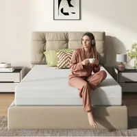OKWISH Matras 160x200 cm - Ergonomisch Koudschuimmatras - 20 Cm Hoog - Gemiddelde Hardheid - Zachte Stoffen Bovenlaag - Voor Volwassenen - Wit - Zonder Matras