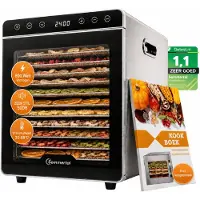 Sommertal Silence 800 voedseldroger | 12 roestvrijstalen roosters, 800 watt, 30–85 °C, 24-uurs timer