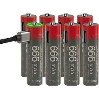 Yes I Do , 8x AA Batterijen Lithium 440mAh 1.5V 666mWh Oplaadbaar USB-C, Zwart / Rood