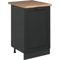 Vicco Keukenonderkast R-Line, Antraciet landelijk/Antraciet, 50 cm goudkleurig eiken werkblad