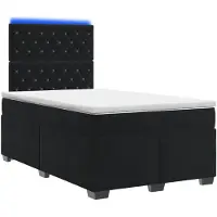 vidaXL Boxspringbed met matras Zwart 120 x 190 cm Fluweel