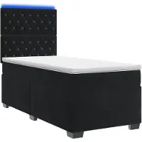 vidaXL Boxspringbed met matras Zwart 90 x 190 cm Fluweel