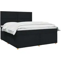 vidaXL Boxspringbed met matras met hoofdeinde Zwart 140 x 200 cm Stof