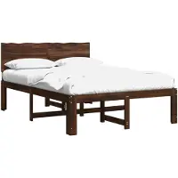 vidaXL Tweepersoonsbed met hoofdbord ROSTOCK Donkerbruin 120 x 200 cm
