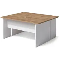 Vicco Salontafel set Duvo Goudkleurig Eiken/Wit 135 x 50 cm Set van 2, Model 61304