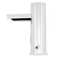Happiq Warm & Koud Automatische Sensor Kraan – Infrarood Touchless Wastafelkraan van RVS – Contactloze Mengkraan voor Badkamer – Zilver