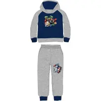 Marvel Avengers set joggingpak - trainingspak - vrijetijdspak - hoodie + broek - grijs/blauw - 140 cm - 10 Jaar