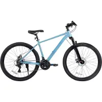Happiq Mountainbike – Voor heren en dames – 21 versnellingen / mechanische schijfremmen / voorverende vork – Blauw / 66 cm