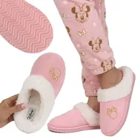 Disney Minnie Mouse Antislip huisslippers voor dames, warme, zachte, met bont beklede pantoffels voor thuis, 40/41