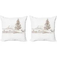 Abakuhaus Kerstkussenhoezen, set van 2, vintage klassiek kerstthema, modern accent, dubbelzijdige digitale print, 50x50 cm, bruin