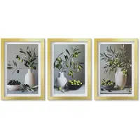 Wallfluent 3-Delige Schilderij Set - Schip Op Zee: Abstract Portret Van Dansers - 40 x 60 cm - Decoratieve Muurdecoratie - Slaapkamer - Stijlvolle Muurdecoratie