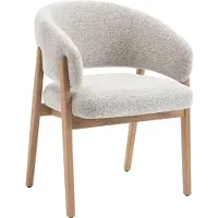 Goossens Eetkamerstoel Hayley - Met Armleuning - Stof - Beige