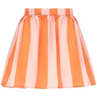 Nono Meisjes Rokken Ninu Satin Blok Striped Skirt - Oranje - Maat 116