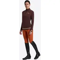 RG Rider´s Gene RG FW25 RG L/S Warm Jersey Trainingspolo Dames - Chocolade - S