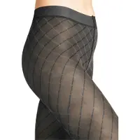 Falke Intrigue gedessineerd materiaal transparent 30 DEN panty dames grijs - maat M-L