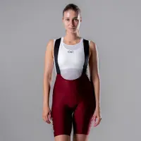Acelera Intermediate Fietsbroek Dames met Zeem Rood - Wielrenbroek - Wielerbroek - Mountainbike - Bibshort - Spinning - Fietskleding - Koersbroek - Kort - Bretels - Maat S