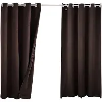 Happiq Buitengordijnen - 132 x 213 cm 2 stuks - voor patio, veranda en pergola - Koffiebruin 132 x 213 cm