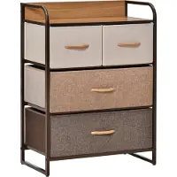 HOMCOM Fabric Dresser-Leinen, Metall-58 x 29 x 78,5 cm-Bunt