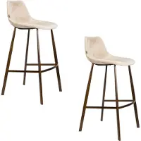 Dutchbone Franky Barkrukken rugleuning 80 cm Beige - Set van 2