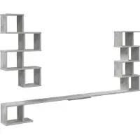 vidaXL - Wandgemonteerd - TV - Rek - Betongrijs - 180 - x - 15 - x - 94 - cm - Bewerkt - hout