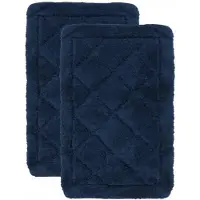 FLOOR Badkamermattenset 2x 40x60cm antislip Zacht absorberend blauw